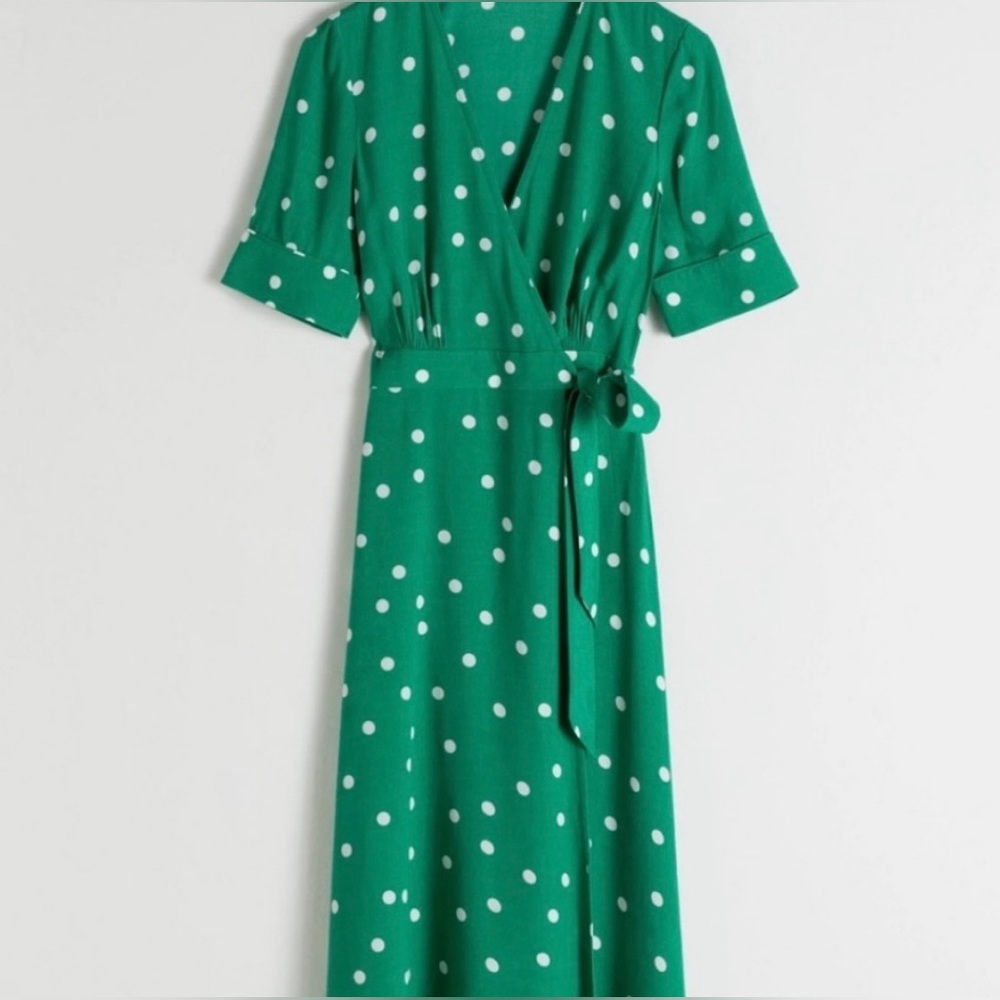 &OtherStories Paris Atelier Green Polkadot Dress